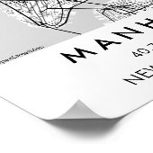 Custom City Map Manhattan New York Poster ポスター (角)