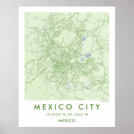 Custom City Map Mexico Wall Art Poster ポスター
