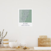 Custom City Map Miami Florida Wall Art Poster ポスター (キッチン)