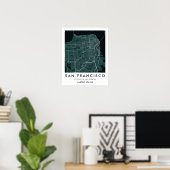 Custom City Map San Francisco Wall Art Poster ポスター (ホームオフィス)