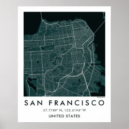 Custom City Map San Francisco Wall Art Poster ポスター