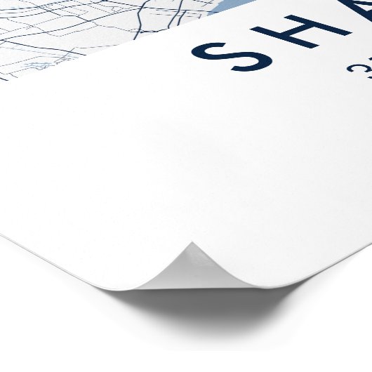 Custom City Map Shanghai China Wall Art Poster ポスター (角)