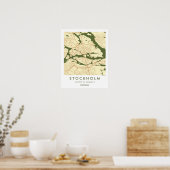 Custom City Map Stockholm Sweden Wall Art Poster ポスター (キッチン)