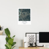 Custom City Map Taipei Taiwan Wall Art Poster ポスター (ホームオフィス)
