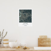 Custom City Map Taipei Taiwan Wall Art Poster ポスター (キッチン)