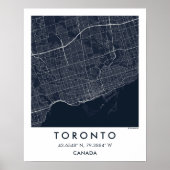 Custom City Map Toronto Canada Wall Art Poster ポスター (正面)