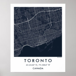 Custom City Map Toronto Canada Wall Art Poster ポスター