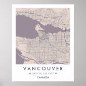 Custom City Map Vancouver Canada Wall Art Poster ポスター (正面)