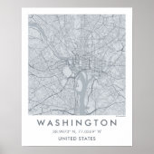 Custom City Map Washington DC Wall Art Poster ポスター (正面)