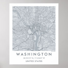 Custom City Map Washington DC Wall Art Poster ポスター