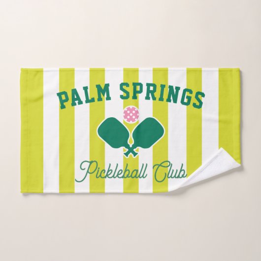 Custom City Pickleball Preppy Sports ハンドタオル (ハンドタオル)