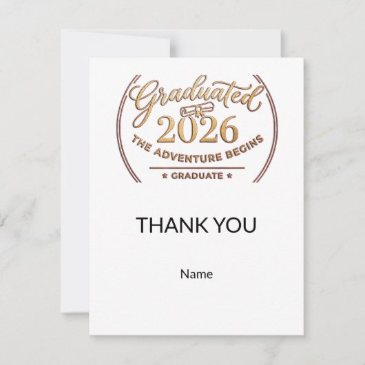 Custom Class 2026 Thank You / Gracias Graduación サンキューカード (正面)