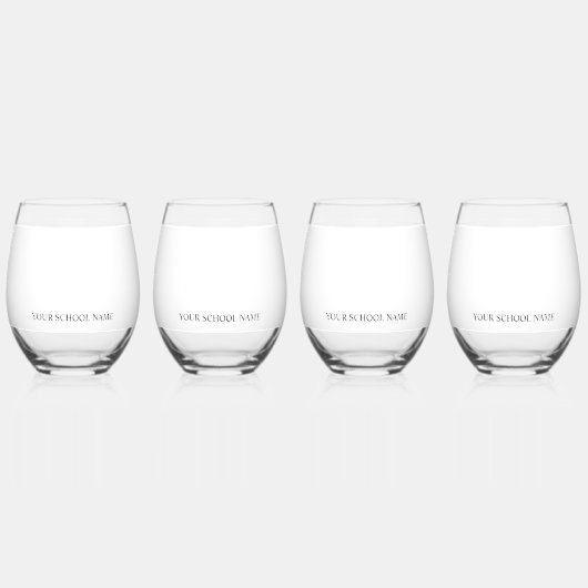 Custom Class of 2026 Graduation Drinkware Set ステムなしワイングラス (裏面)