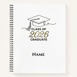 Custom Class of 2026 Graduation Notebook with Gold ノートブック
