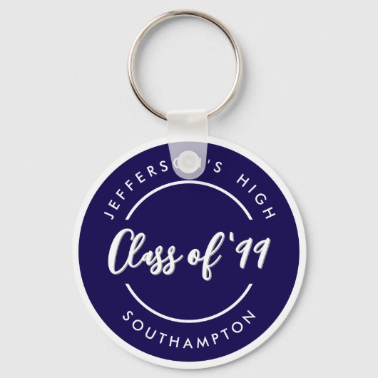 Custom Class of School Graduate Reunion Circle  キーホルダー (正面)