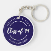 Custom Class of School Graduate Reunion Circle キーホルダー (裏面)