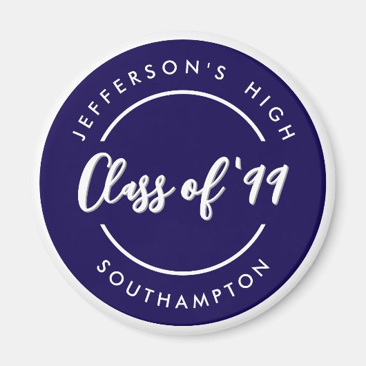 Custom Class of School Graduate Reunion Circle  マグネット (正面)