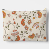 Custom classic flower pattern mustard brown trendy アクセサリーポーチ (裏面)