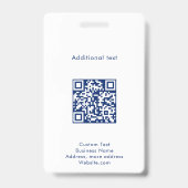 Custom Classy Modern Blue Gradient Employee Photo バッジ (裏面)