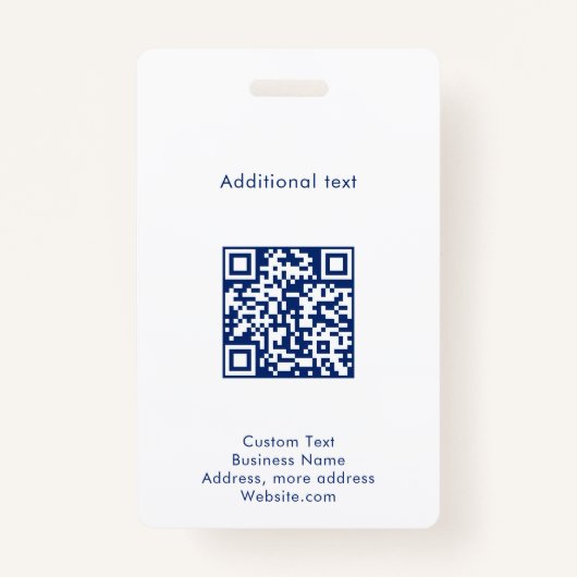 Custom Classy Modern Blue Gradient Employee Photo バッジ (裏面)