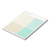 Custom Clean Minimalist Beige Grey Aqua Blue Daily ノートパッド (回転)