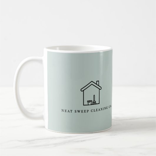 Custom Cleaning Business Logo QR Code Contact コーヒーマグカップ (左)