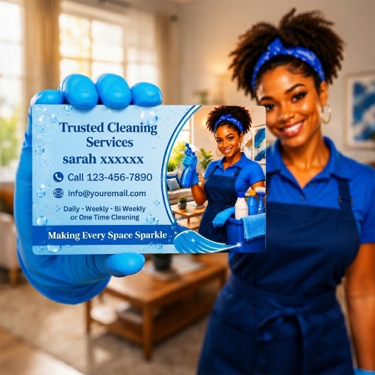 Custom Cleaning Professional Design Portrait 名刺