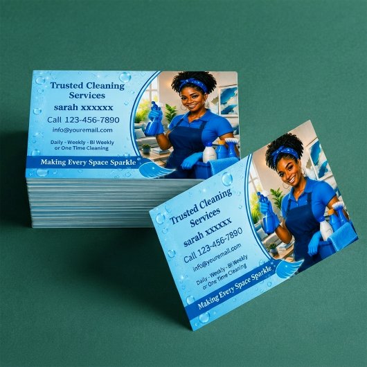 Custom Cleaning Professional Design Portrait 名刺