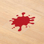 Custom Clear Acrylic Invitation – Red Splash Art アクリル招待状 (レイダウン)