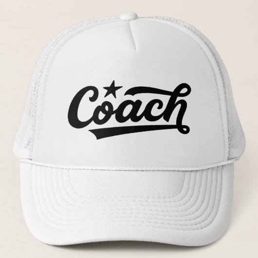 Custom Coach Trucker Hat – Personalized Team Logo  キャップ (正面)