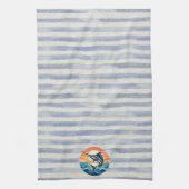Custom Coastal/nautical/beach marlin sunset キッチンタオル (縦)
