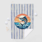 Custom Coastal/nautical/beach marlin sunset ゴルフタオル (インサイチュ)