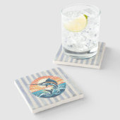 Custom Coastal/nautical/beach marlin sunset ストーンコースター (横)
