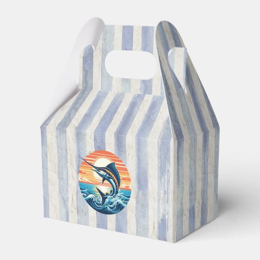 Custom Coastal/nautical/beach marlin sunset フェイバーボックス (正面サイド)