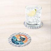 Custom Coastal/nautical/beach marlin sunset ペーパーコースター (インサイチュ)