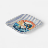 Custom Coastal/nautical/beach marlin sunset ペーパープレート (傾斜あり)