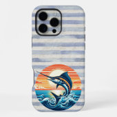 Custom Coastal/nautical/beach marlin sunset iPhoneケース (裏面)