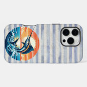 Custom Coastal/nautical/beach marlin sunset iPhoneケース (裏面横)