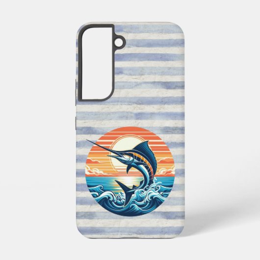 Custom Coastal/nautical/beach marlin sunset Samsung Galaxyケース (裏面)
