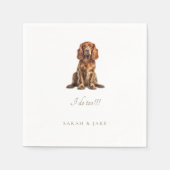 Custom Cocker Spaniel Pet Wedding Napkins スタンダードカクテルナプキン (正面)