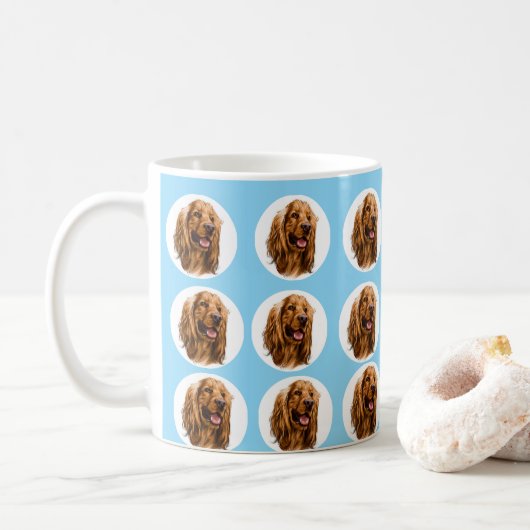 Custom Cocker Spaniel Photo Mug | Personalized Pet コーヒーマグカップ (ドーナツ)