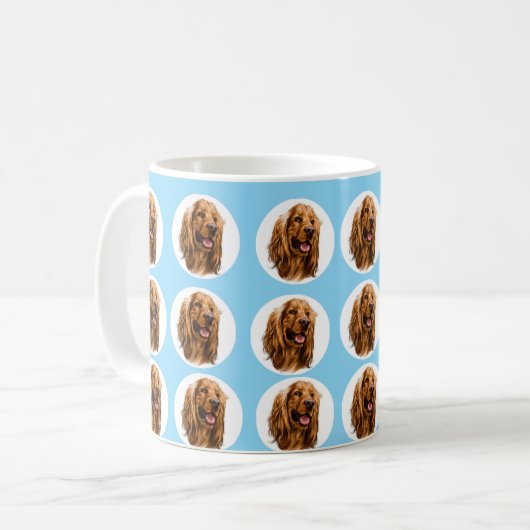 Custom Cocker Spaniel Photo Mug | Personalized Pet コーヒーマグカップ (正面左)