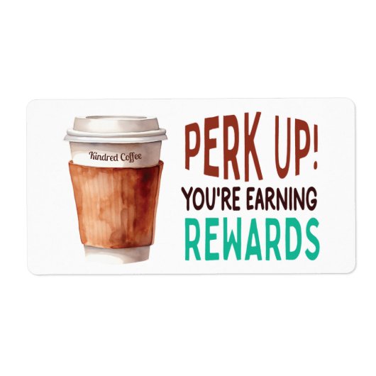 Custom Coffee Cafe Loyalty ラベル (正面)