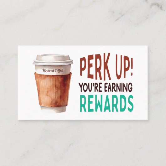 Custom Coffee Cafe Loyalty 名刺 (正面)