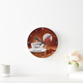 Custom Coffee Clock Cafe Wall Art Personalized ラウンド壁時計 (ホーム)