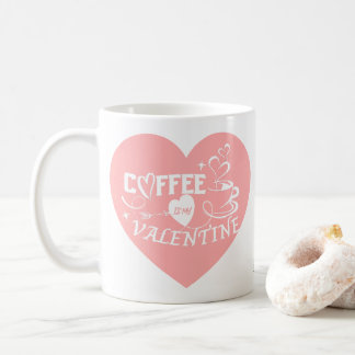 Custom Coffee Lover Pink Heart Arrow Valentine コーヒーマグカップ