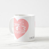 Custom Coffee Lover Pink Heart Arrow Valentine コーヒーマグカップ (正面左)