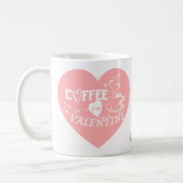 Custom Coffee Lover Pink Heart Arrow Valentine コーヒーマグカップ