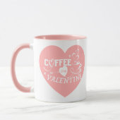 Custom Coffee Lover Pink Heart Arrow Valentine マグカップ (左)