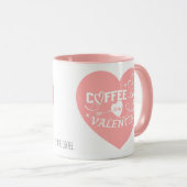 Custom Coffee Lover Pink Heart Arrow Valentine マグカップ (正面右)
